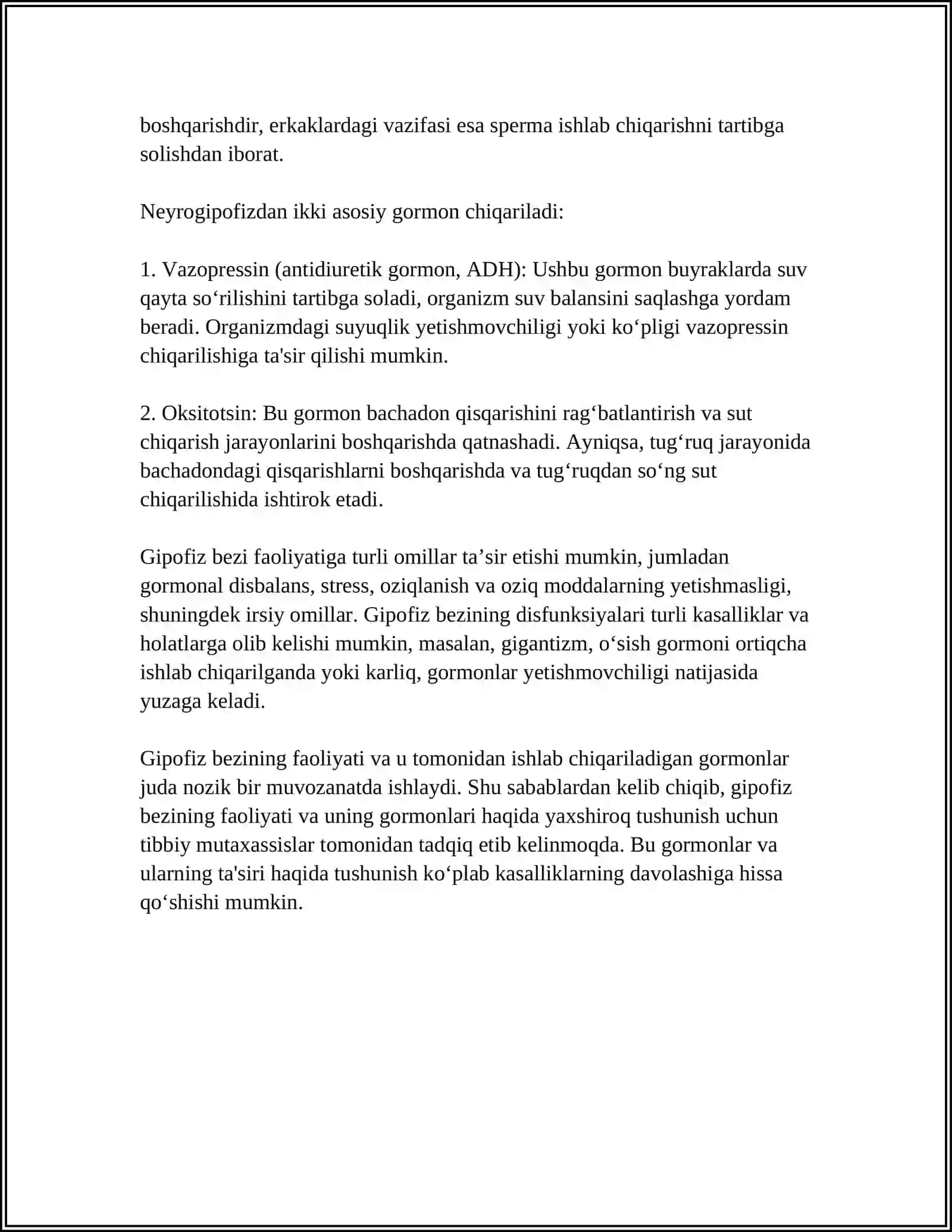 ICHKI SEKRETSIYA BEZLARI VA ULARNING GORMONLARI 4