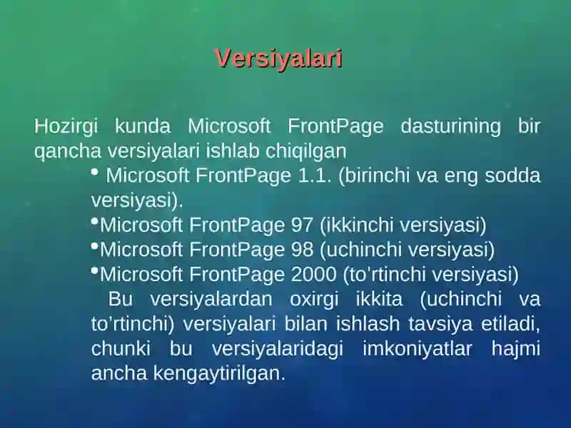 Microsoft FrontPage Express 4