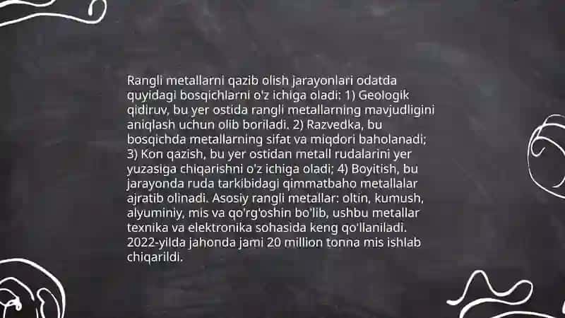 Qora va rangli metallar ishlab chiqarish sanoati 4