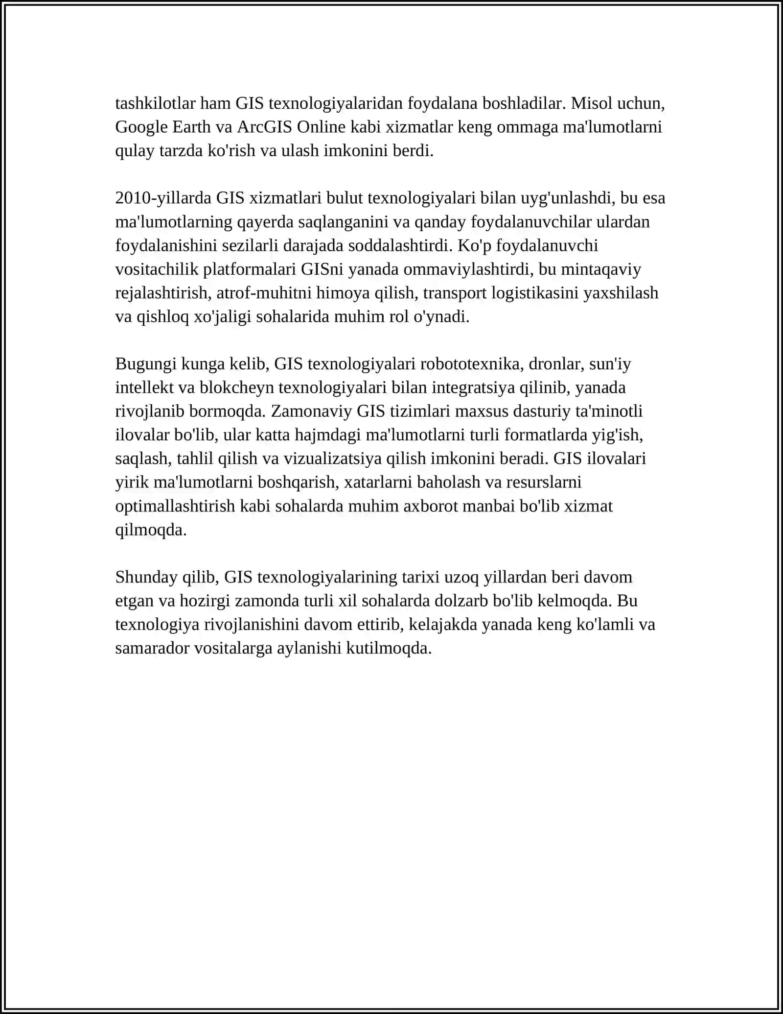 WINGIS GEOGRAFIK AXBOROT TIZIMI HAQIDA TUSHUNCHA BERING 4