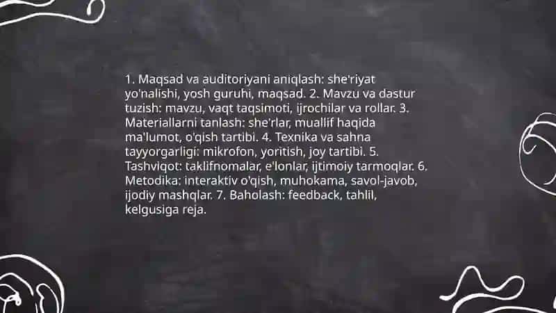Adabiyot fanida sinfdan tashqari mashgʻulotlarning turlari va ularni tashkil etish usullari 4