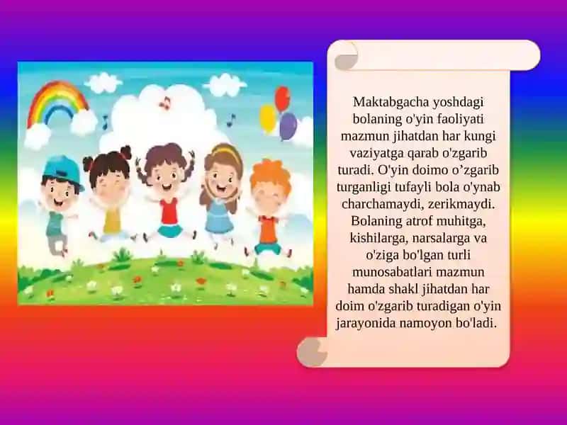 Mavzu:O`yining mazmun mohiyati va o`ziga xosligi 4