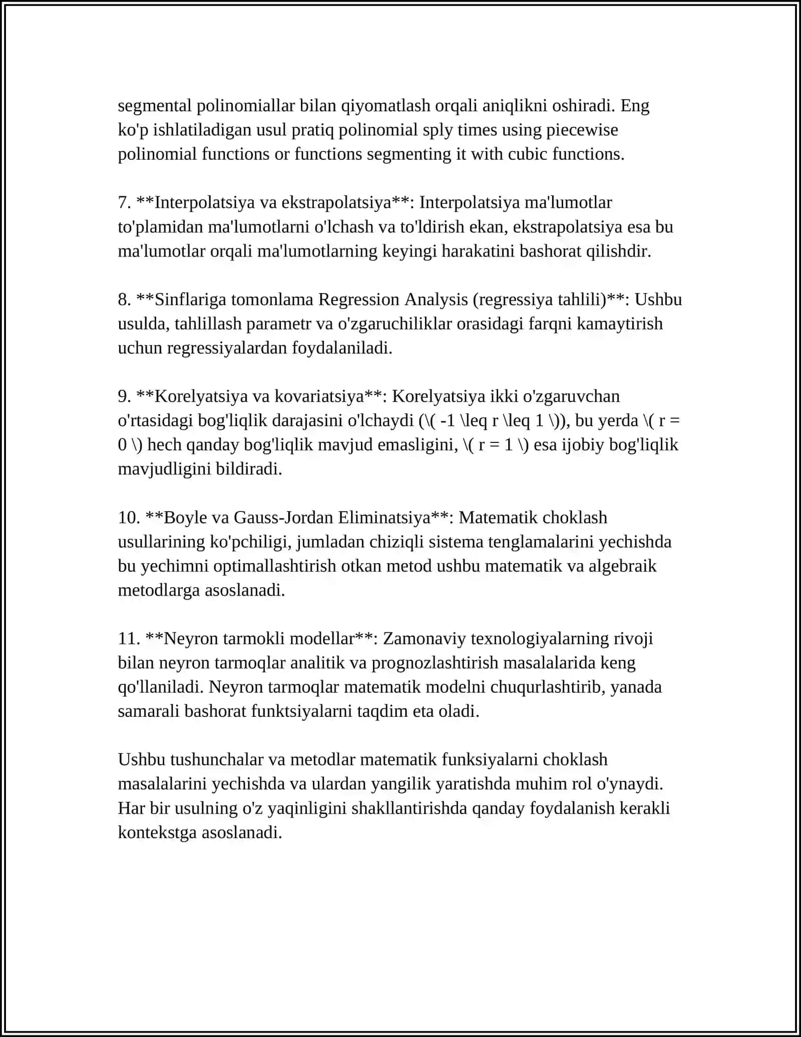 MS EXELDA MATEMATIKA FUNKSIYALARDAN FOYDALANISH TEXNOLOGIYASI 4