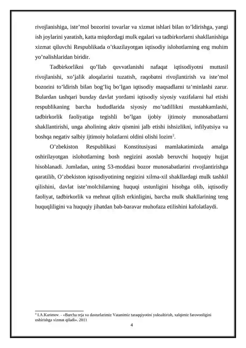 Tadbirkorlik faoliyati uning turlari va asosiy belgilari 4