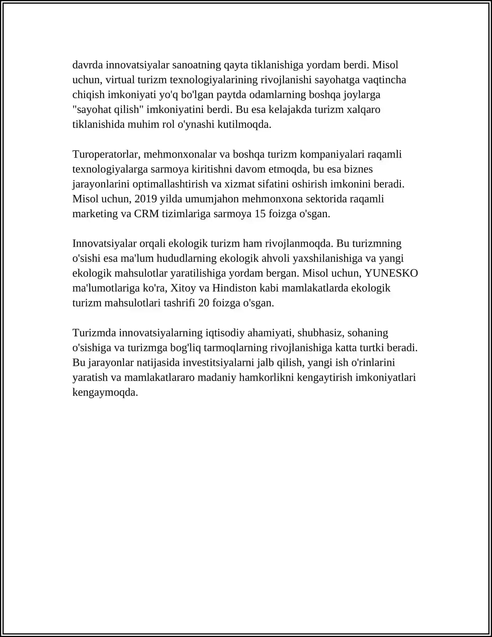 TURIZM: NAZARIYA VA AMALIYOT 4