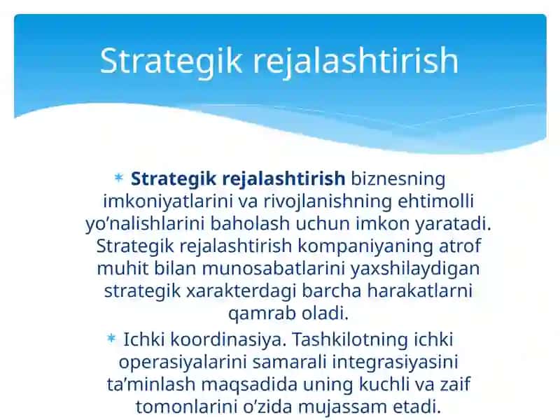 Menejment  tizimida  strategik  va taktik rejalashtirish 4