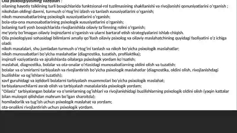 Oilapsixologiyasi va psixoterapiyasi fanlari 4