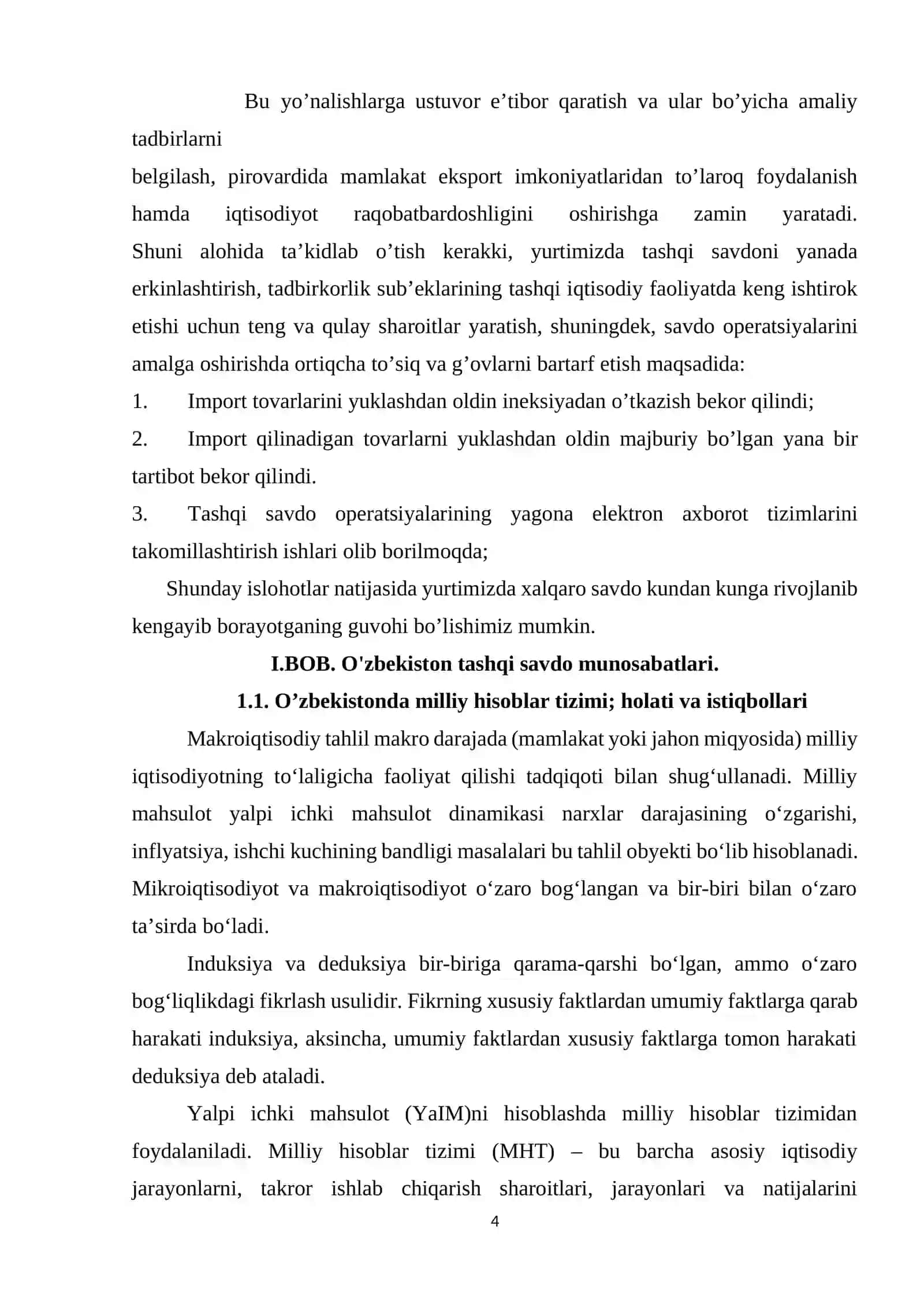 O’zbekistonda tashqi savdo munosabatlari geografiyasining sifat jihatidan o’zgarib borishi 4