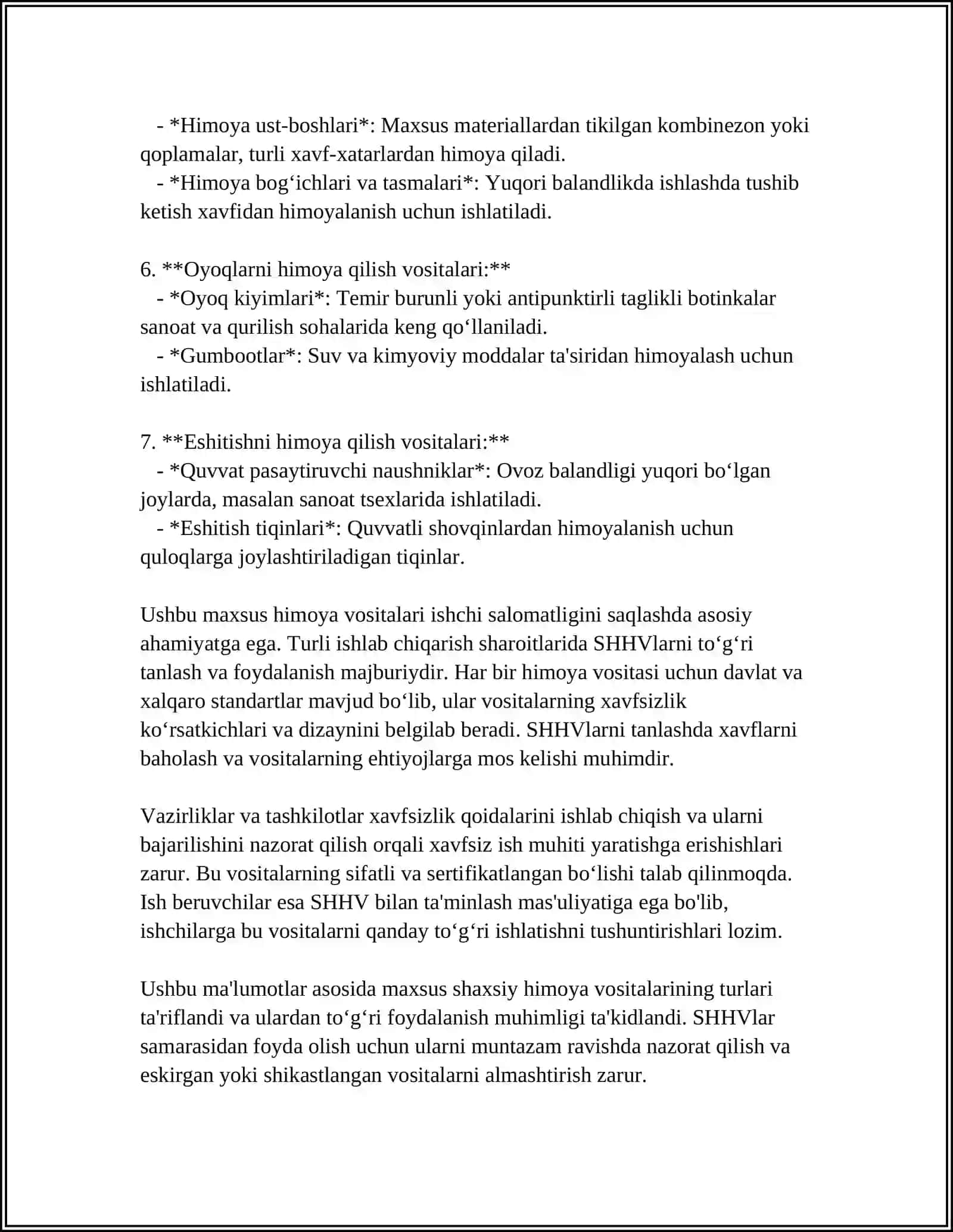 Maxsus shaxsiy himoya vositalari turlari 4