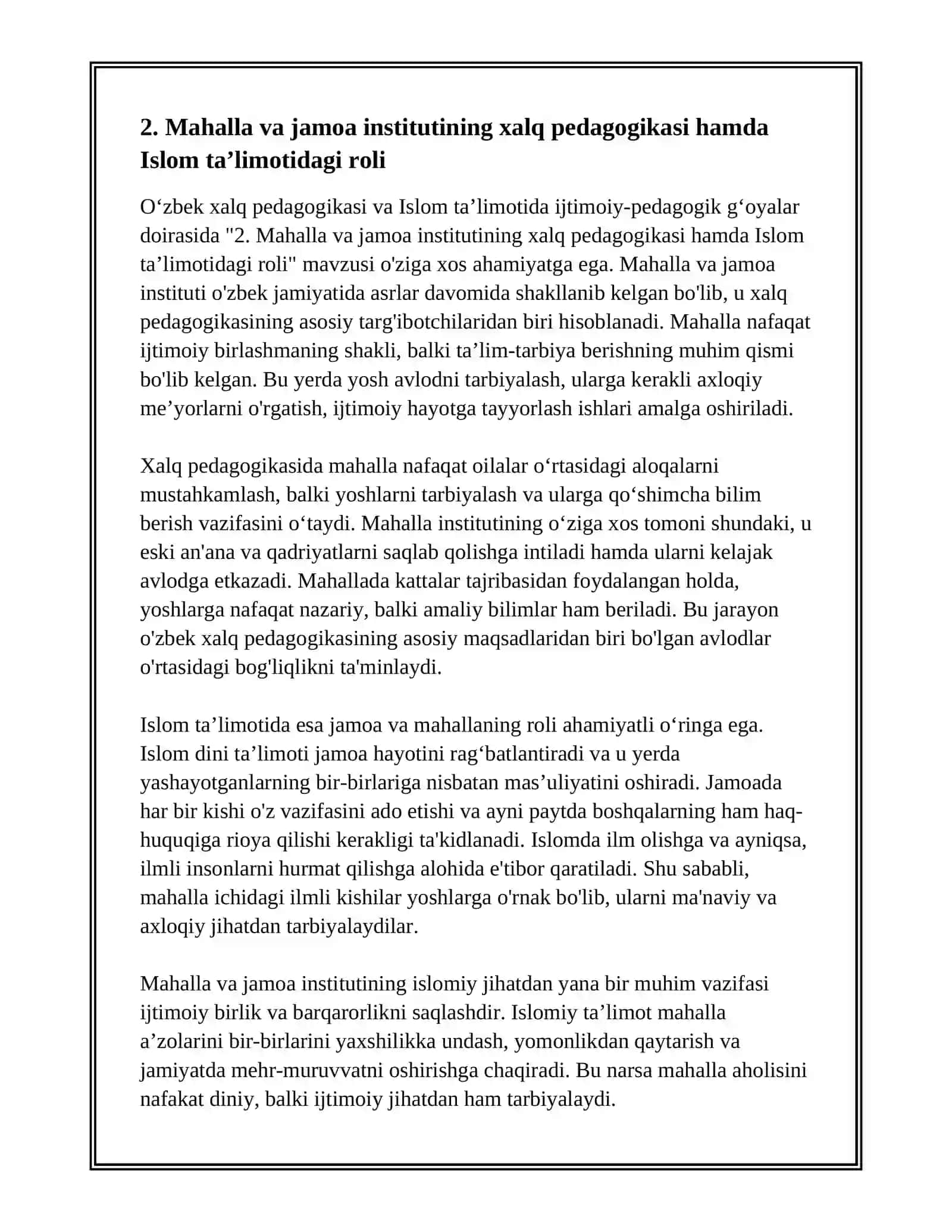 OʻZBEK XALQ PEDAGOGIKASI VA ISLOM TALIMOTIDA IJTIMOIY-PEDAGOGIK GʻOYALAR 4