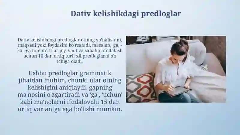 Dativ kelishikdagi predloglar 4