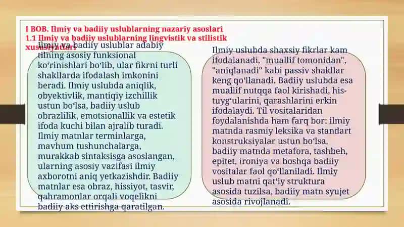 Ilmiy va badiiy uslublarning nazariy asoslari 4