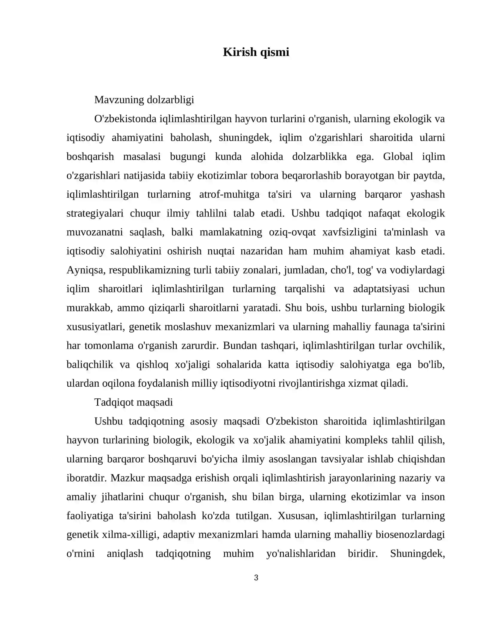 O'zbekistonda iqlimlashtirilgan hayvon turlar va ularning ahamiyati 4