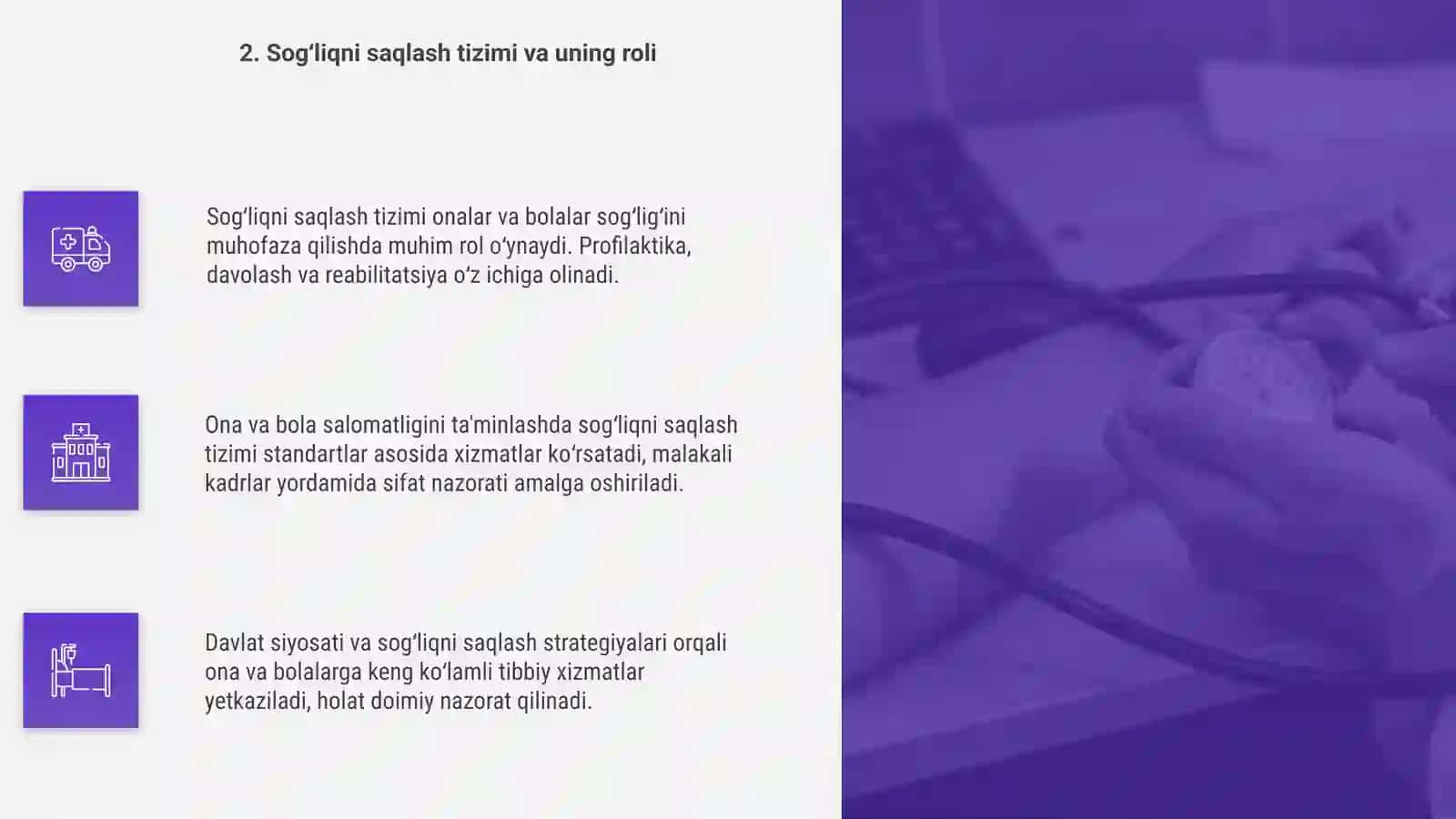 Onalar va bolalar sog‘ligini muhofaza qilishni tashkil etish 4