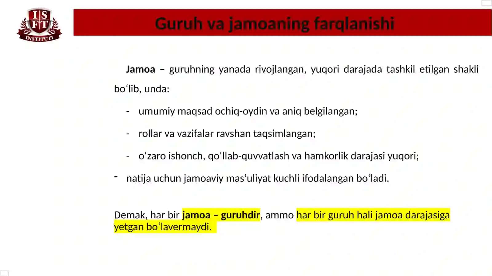 KOMPANIYA SAMARADORLIGINI OSHIRISHDA GURUHLARNI BOSHQARISH USULLARI 4