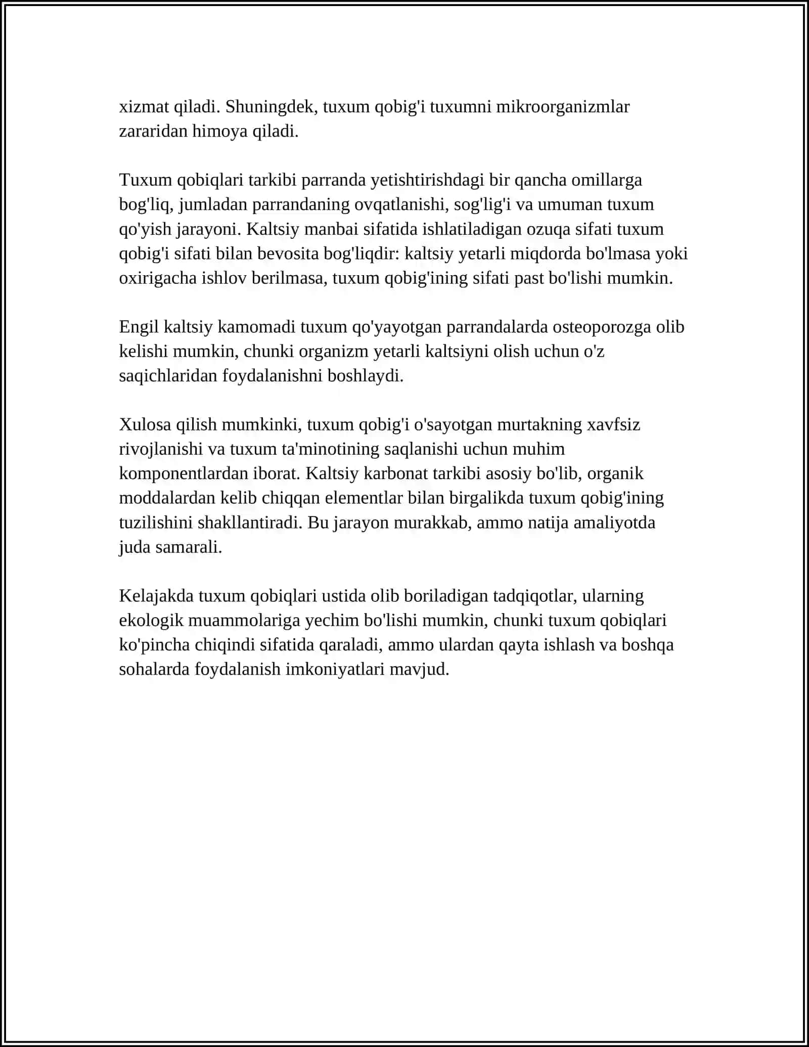 Tuxum qobiqlari tarkibi 4