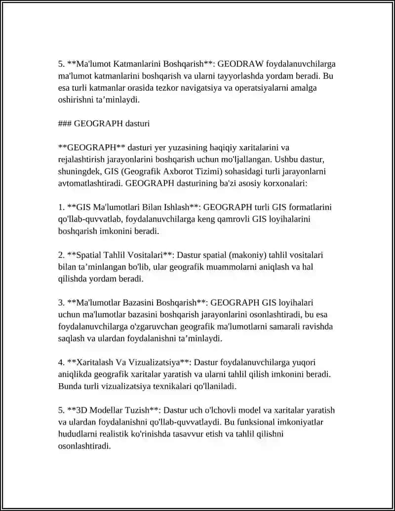 GEODRAW, GEOGRAPH DASTURLAR PAKETI VA UNDAN FOYDALANISH 4