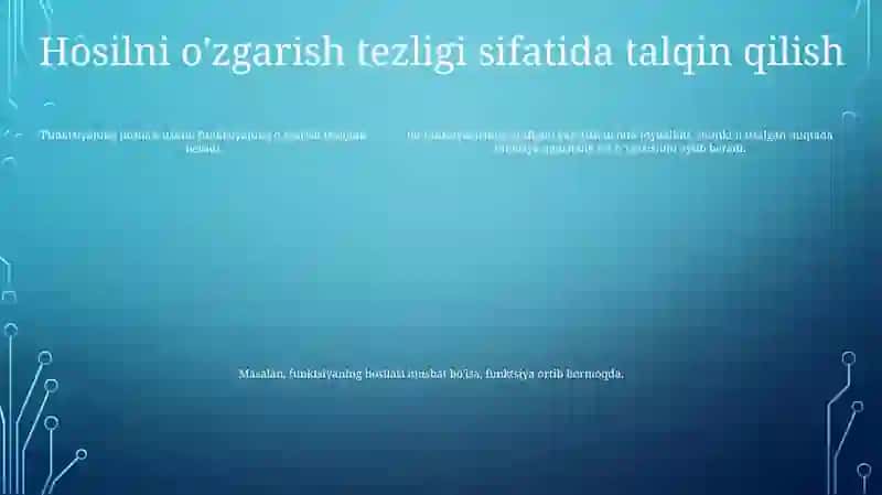 Hosilaning Funksiya Grafigini Chizishda Qo’Llanilishi 4