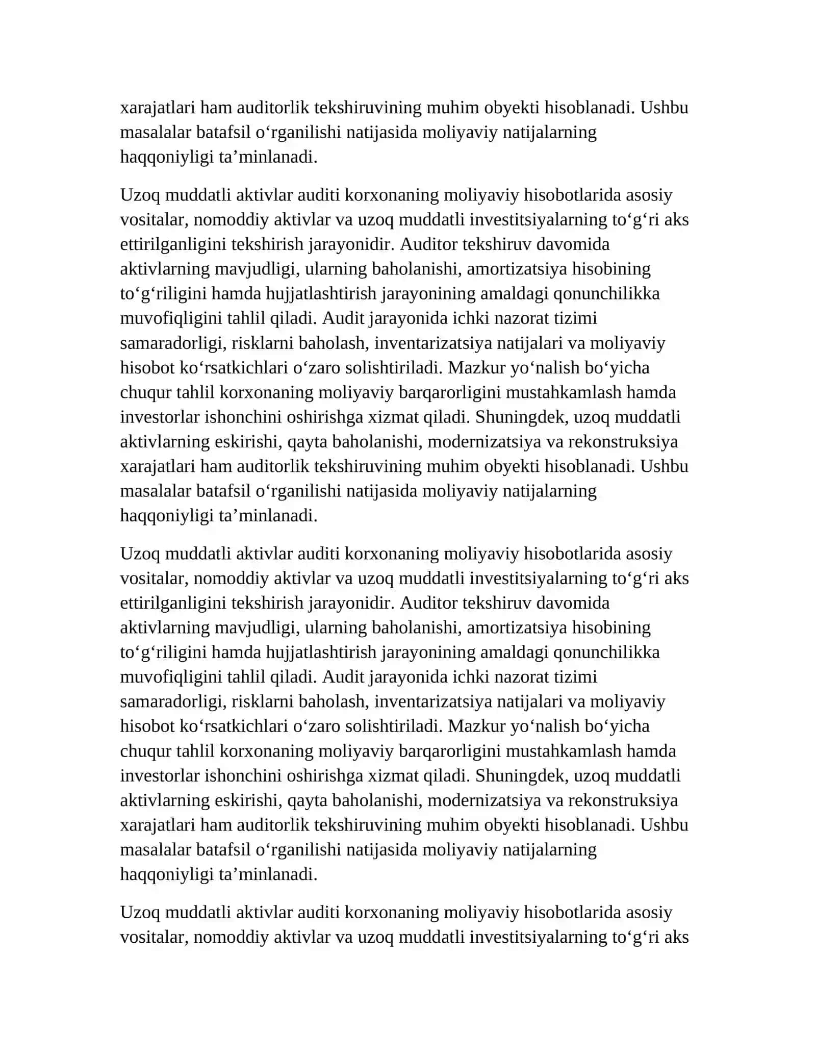 UZOQ MUDDATLI AKTIVLAR AUDITI 4