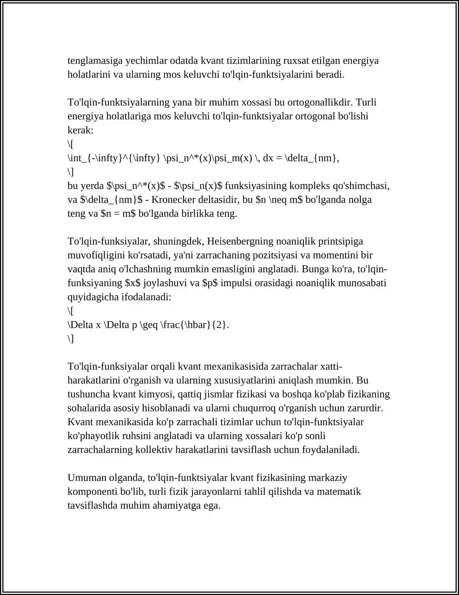 SONLI KETMA-KENTLIKLARNI KVANT MEXANIKASIDAGI TATBIQLARI 4