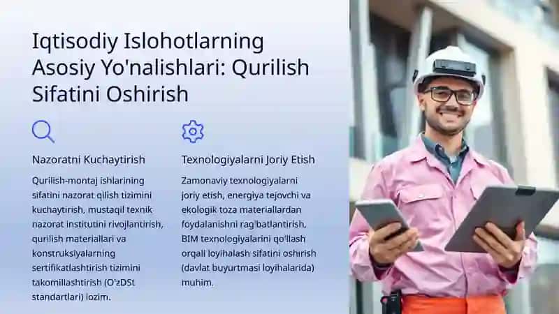 Kapital Qurilishda Iqtisodiy Islohotlarni Chuqurlashtirish: Asosiy Yo'nalishlar va Muammolar 4