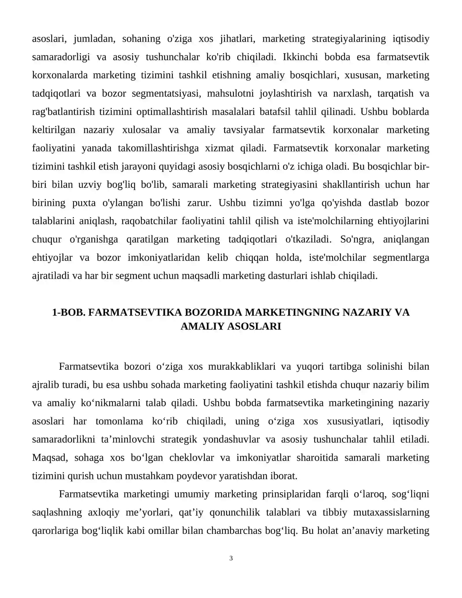 Farmatsevtik korxonalarida marketing tizimini tashkil etish. 4