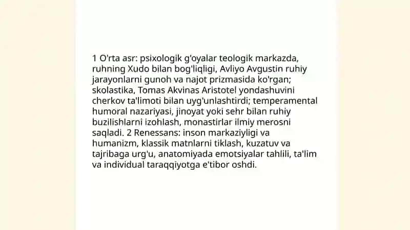 Psixologiya fanining taraqqiyot tarixi 4