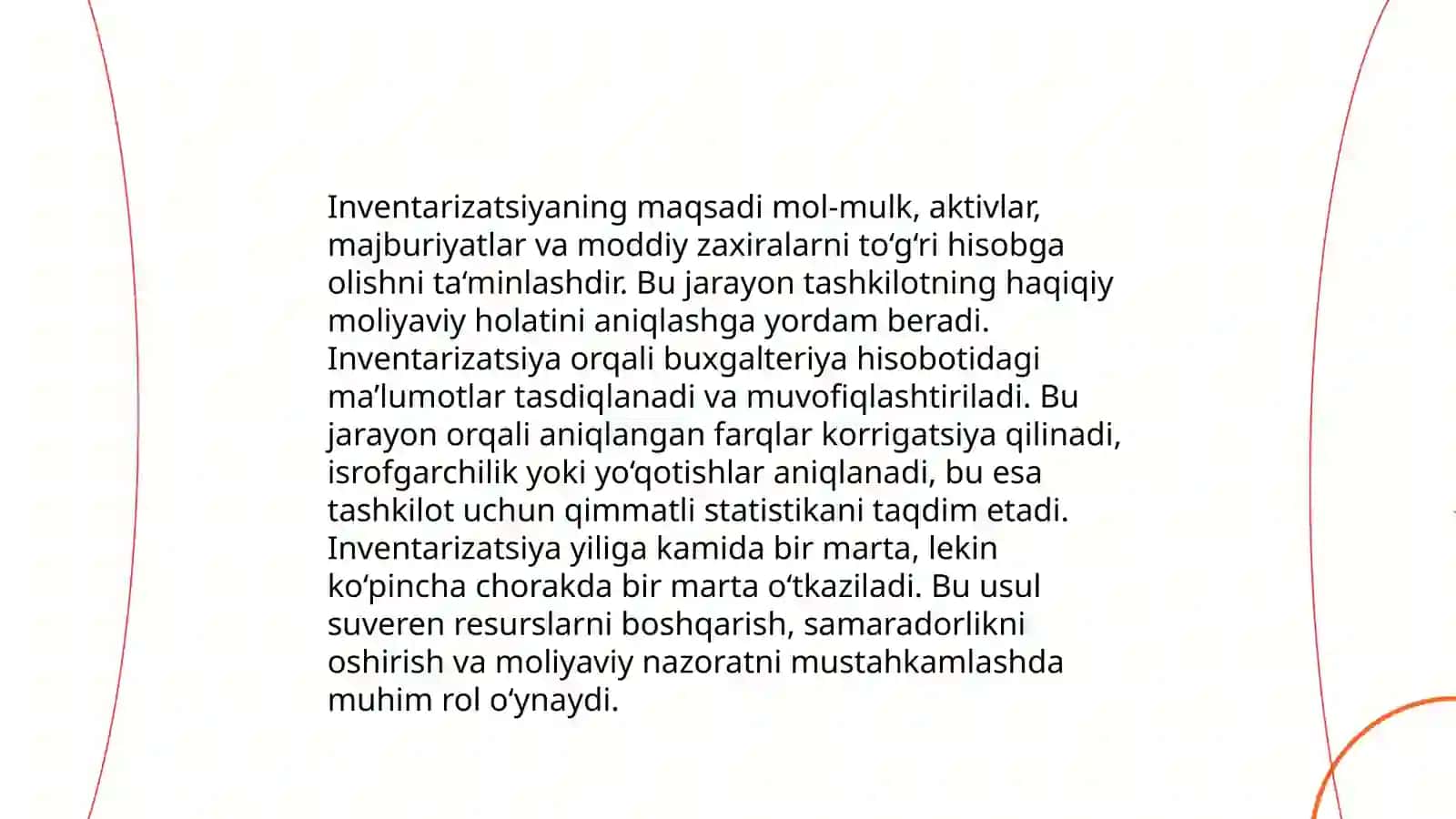 Inventarizatsiya o’tkazish tartibi haqida tushuncha 4
