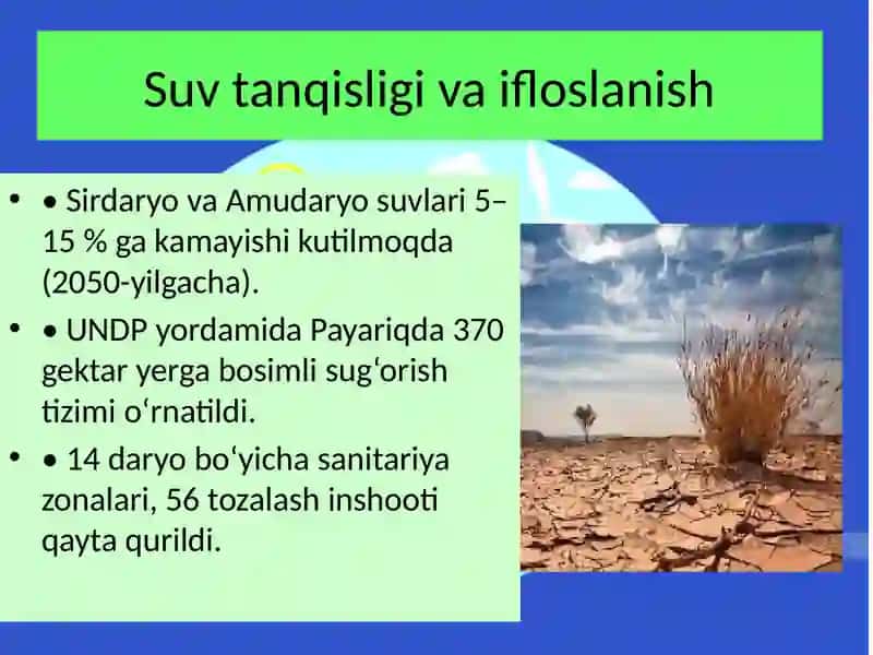 Oʻzbekistondagi ekologik muammolar va ularni bartaraf etish 4