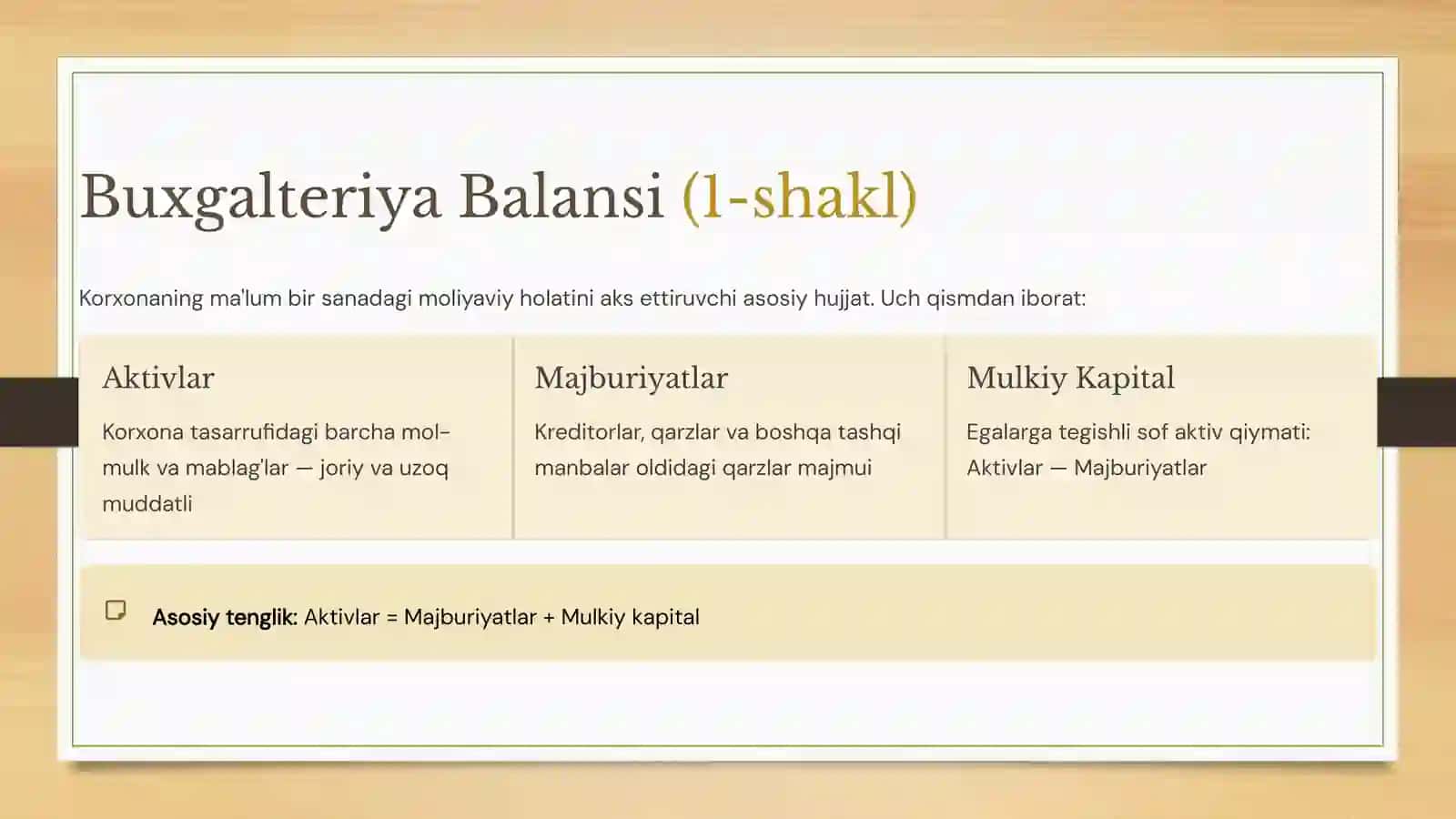 Moliyaviy Hisobotlar: Korxona Faoliyatining Ko'zgusi 4