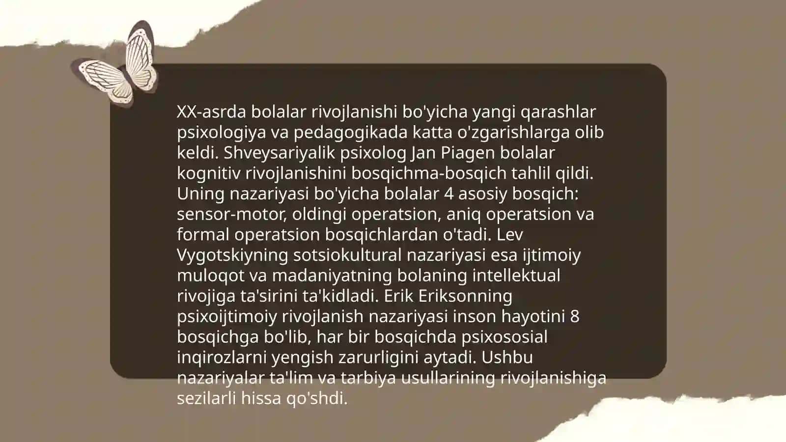 XX-asrning boshlarida bola rivojlanish nazariyasi 4