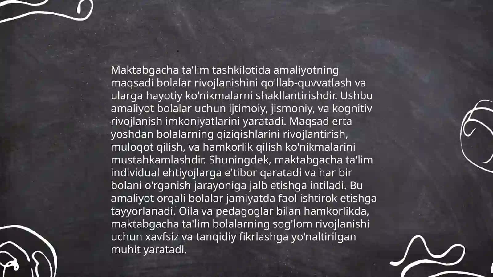 Maktabgacha Ta'lim tashkilotidagi amaliyot o'tagan davrim haqida 4