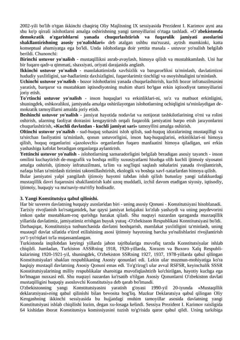 O’ZBEKISTONNING O’ZIGA XOS ISTIQLOL VA TARAQQIYOT YO’LI 4
