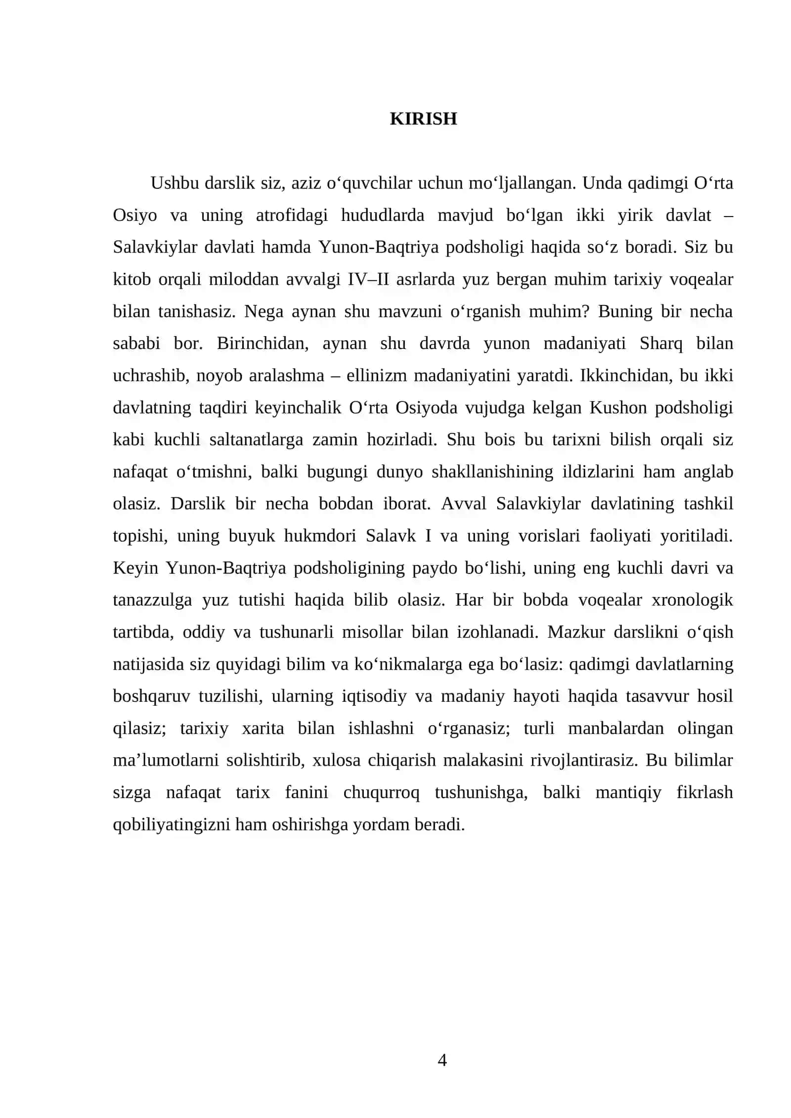 SALAVKIYLAR DAVLATI VA YUNON-BAQTRIYA PODSHOLIGI. 6- SINF 4