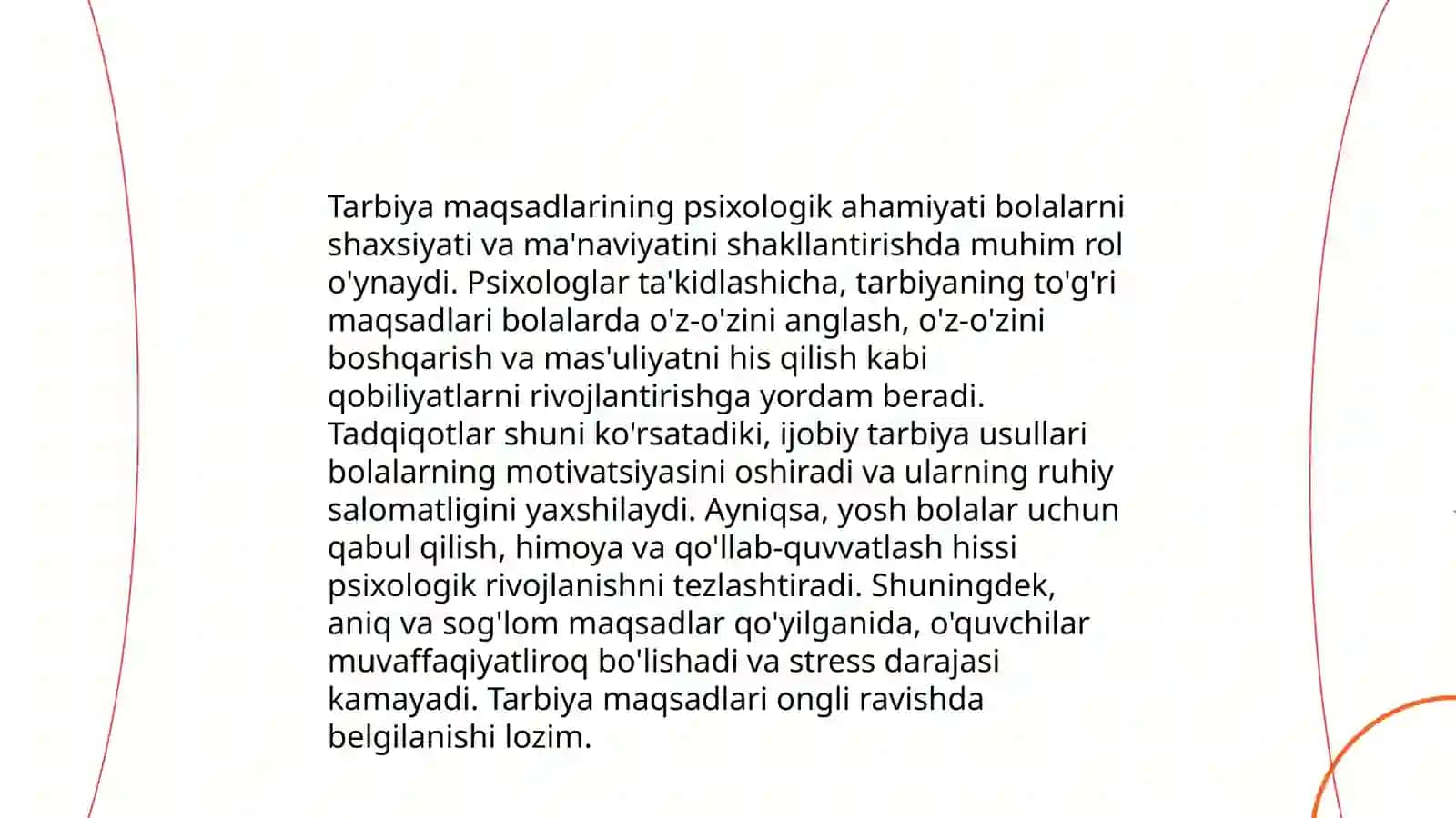 Tarbiya psixologiyasi maqsad vazifalari va metodlari 4