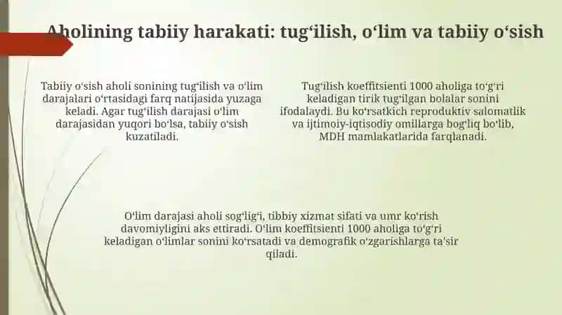 MDH mamlakatlarida demografik vaziyat 4