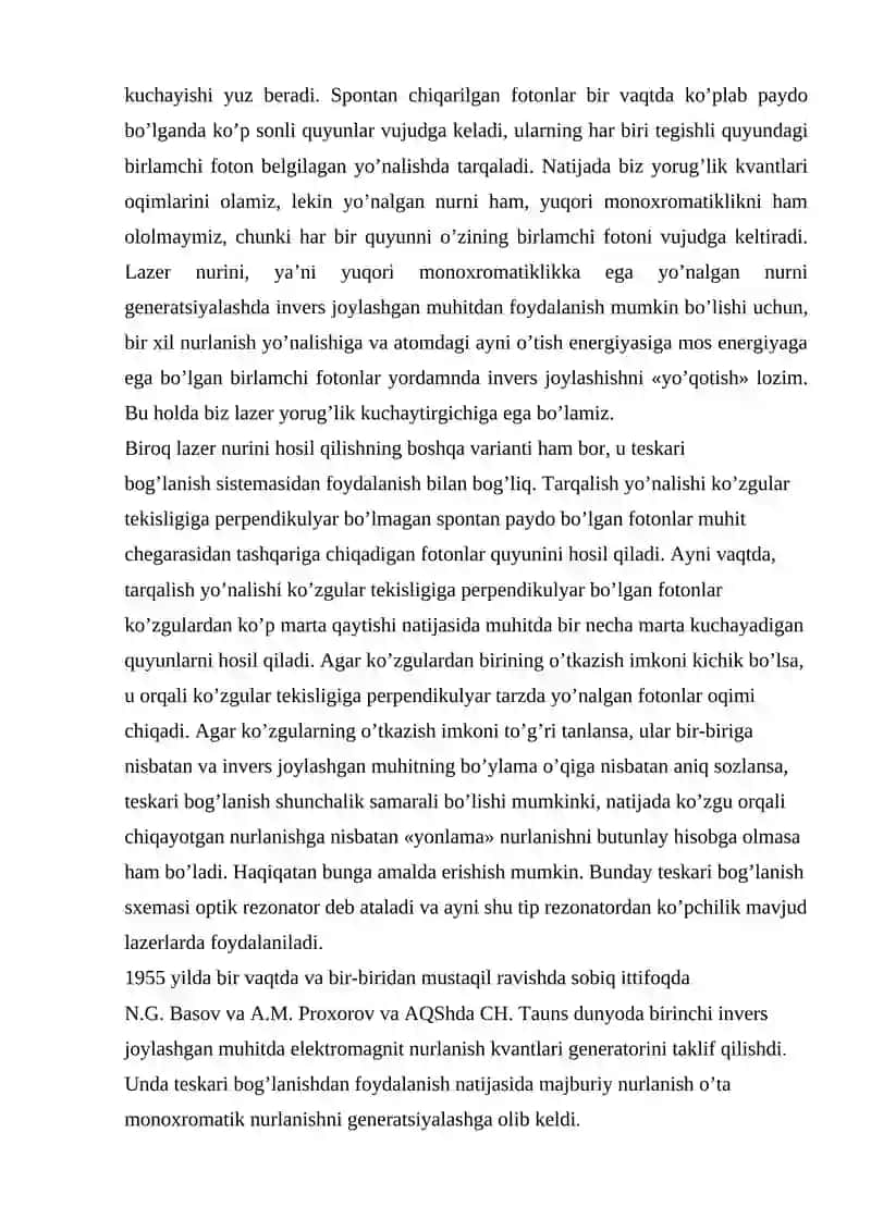 Bir moddali va ko’p moddali generatsiya shartlari 4
