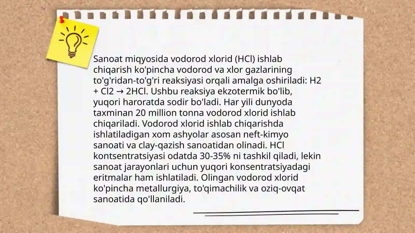 Vodorod xloridning olinishi va fizik kimyoviy xossalari 4