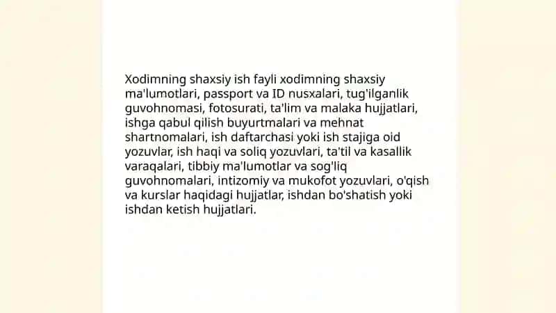 Shaxsiy tarkibga oid hujjatlar 4