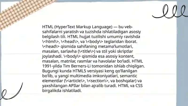 Veb sahifaning tuzilishi va yaratish imkoniyatlari 4