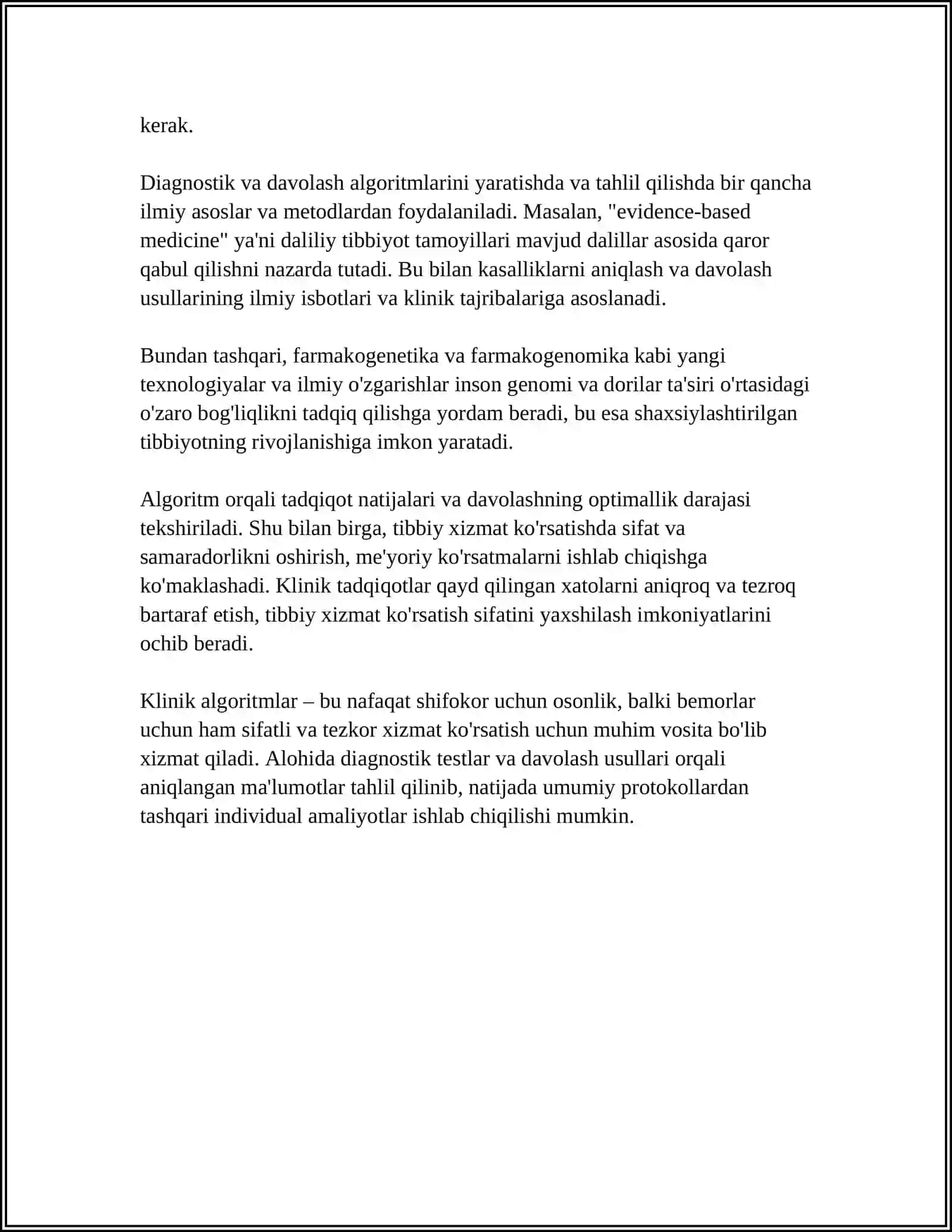 TIBBIYOT, BIOLOGIYA VA FARMATSIYANING AMALIY MASALALARINI OCHIB BERISH 4