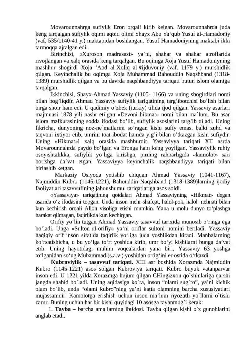 Tasavvuf taʼlimotining sharq madaniyatiga ta’siri 4