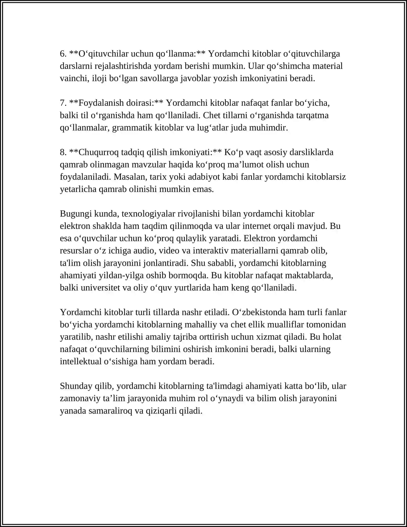 YORDAMCHI KITOB VA UNING TAVSIFI, BOSH KITOB VA UNING TAVSIFI 4