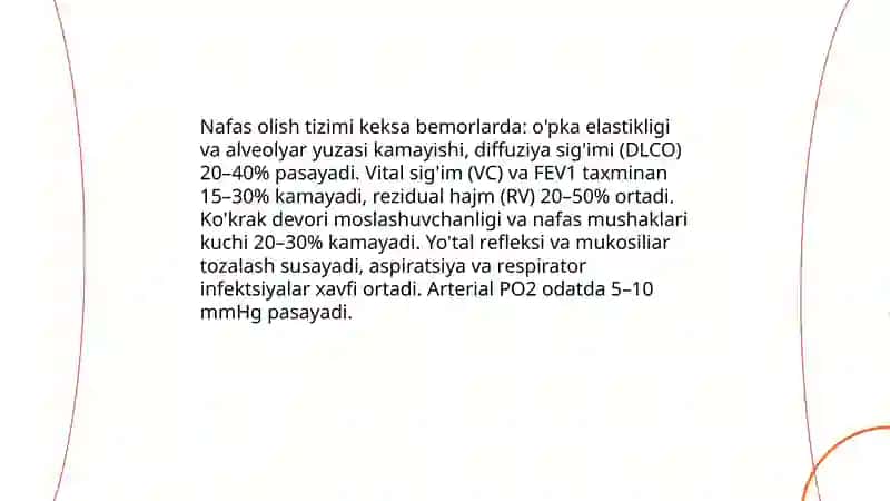 Keksa bemor organizmining fiziologik xususiyatlari 4