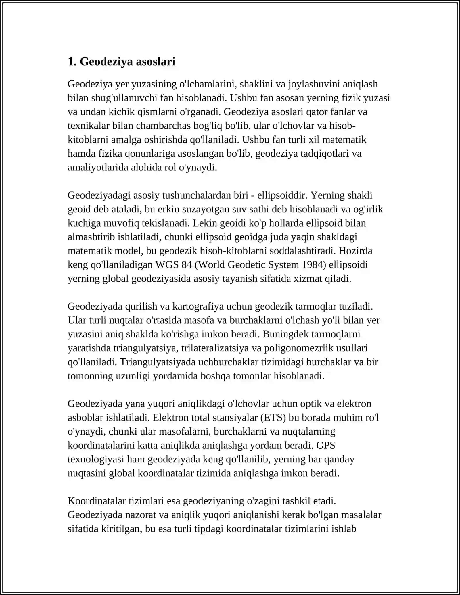 YER OSTI MARKSHEYDERLIK PLANI TARMOQLARI TASNIFI VA ULARNI QURISH 4