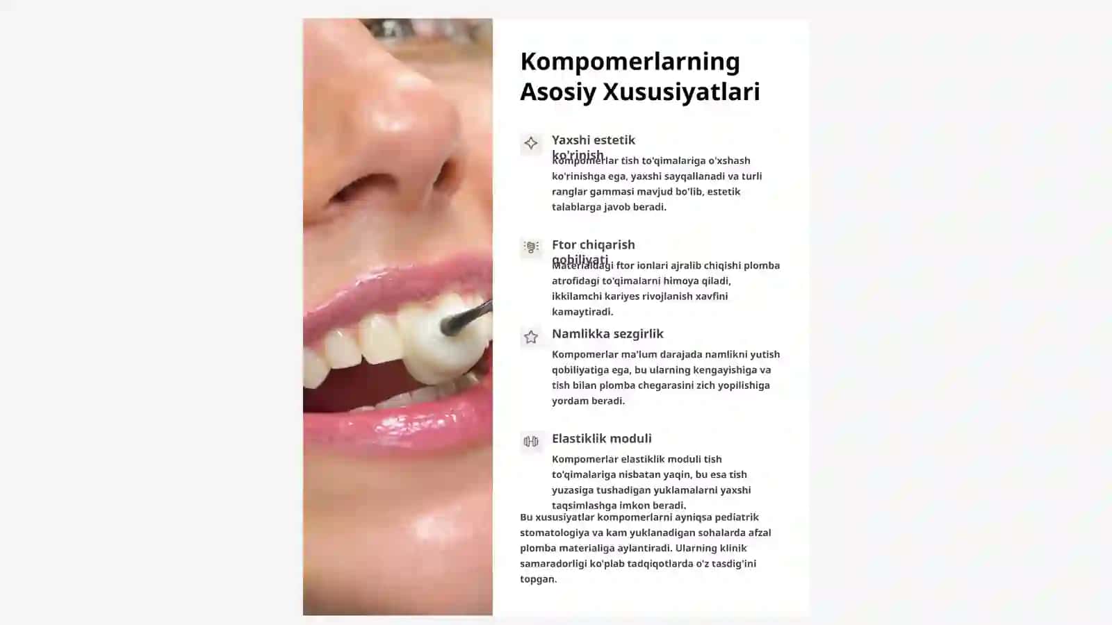 Stomatologik Kompomer va Ormoker Plomba Ashyolari: Tarkibi va Xususiyatlari 4
