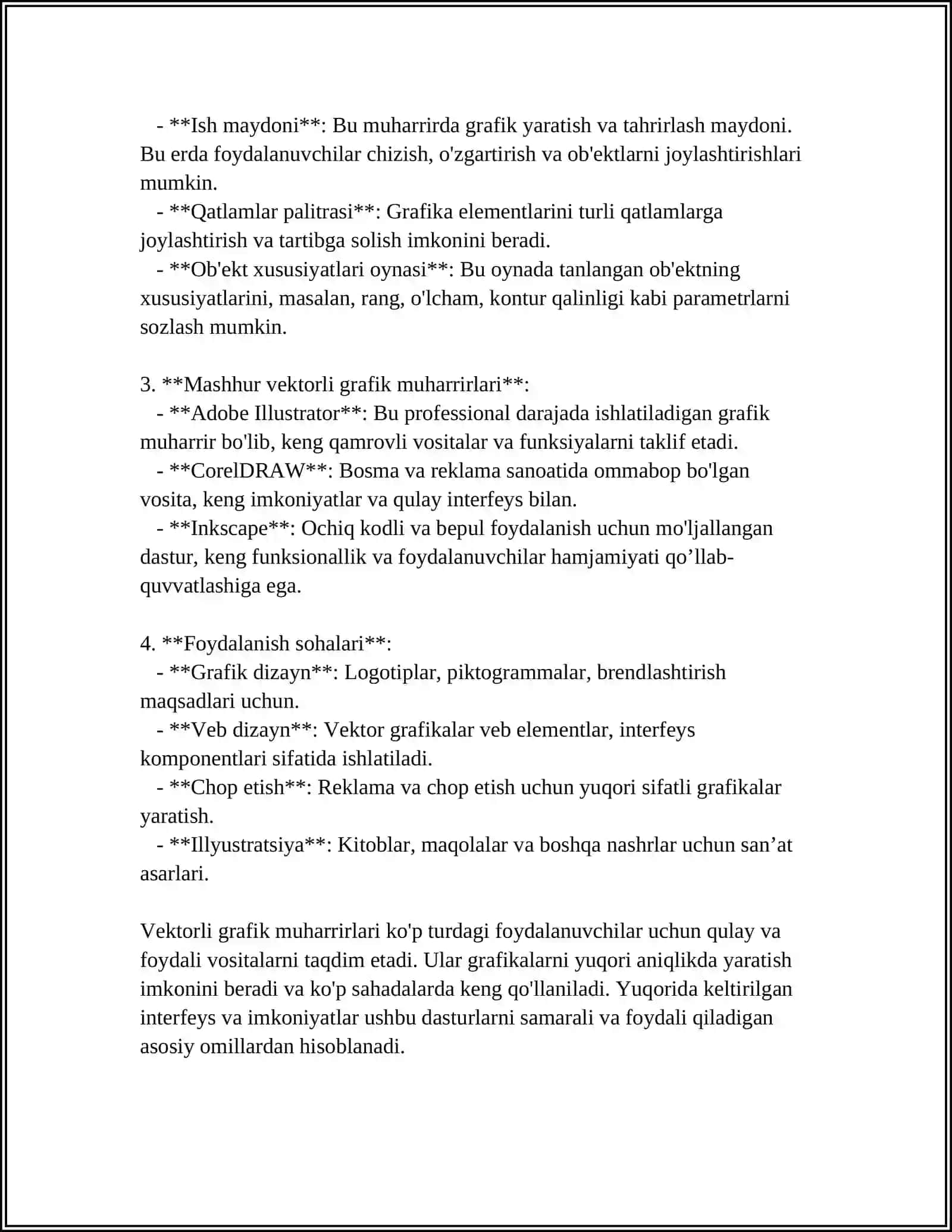 RAQAMLI TASVIRLARNI YARATISH VA QAYTA ISHLASH ASBOBLAR TOʻPLAMI ( VEKTORLI GRAFIK MUHARRIRI) 4