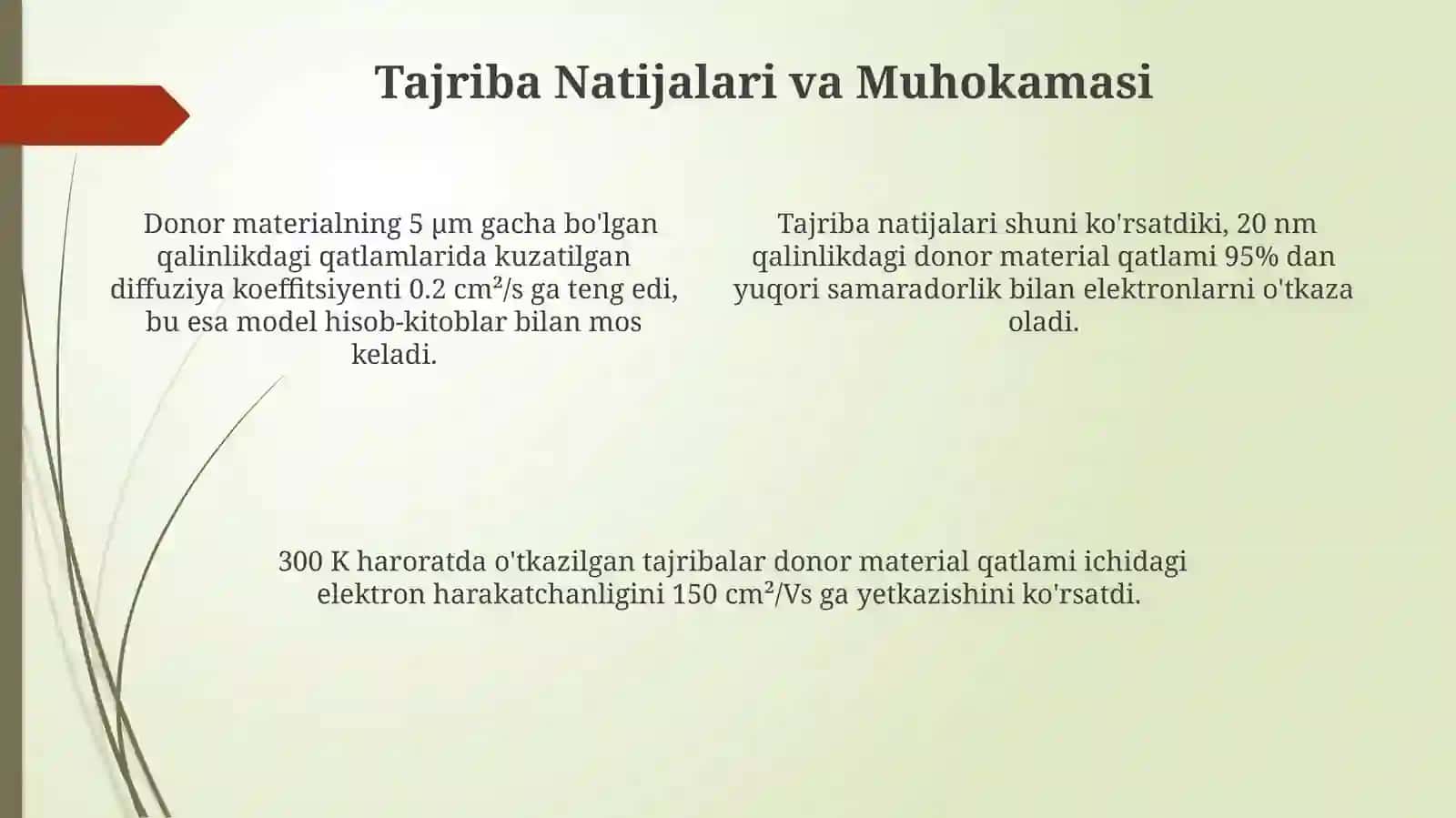 Donor Material Qatlami Gidrodinamikasining Modellashtirilishi 4