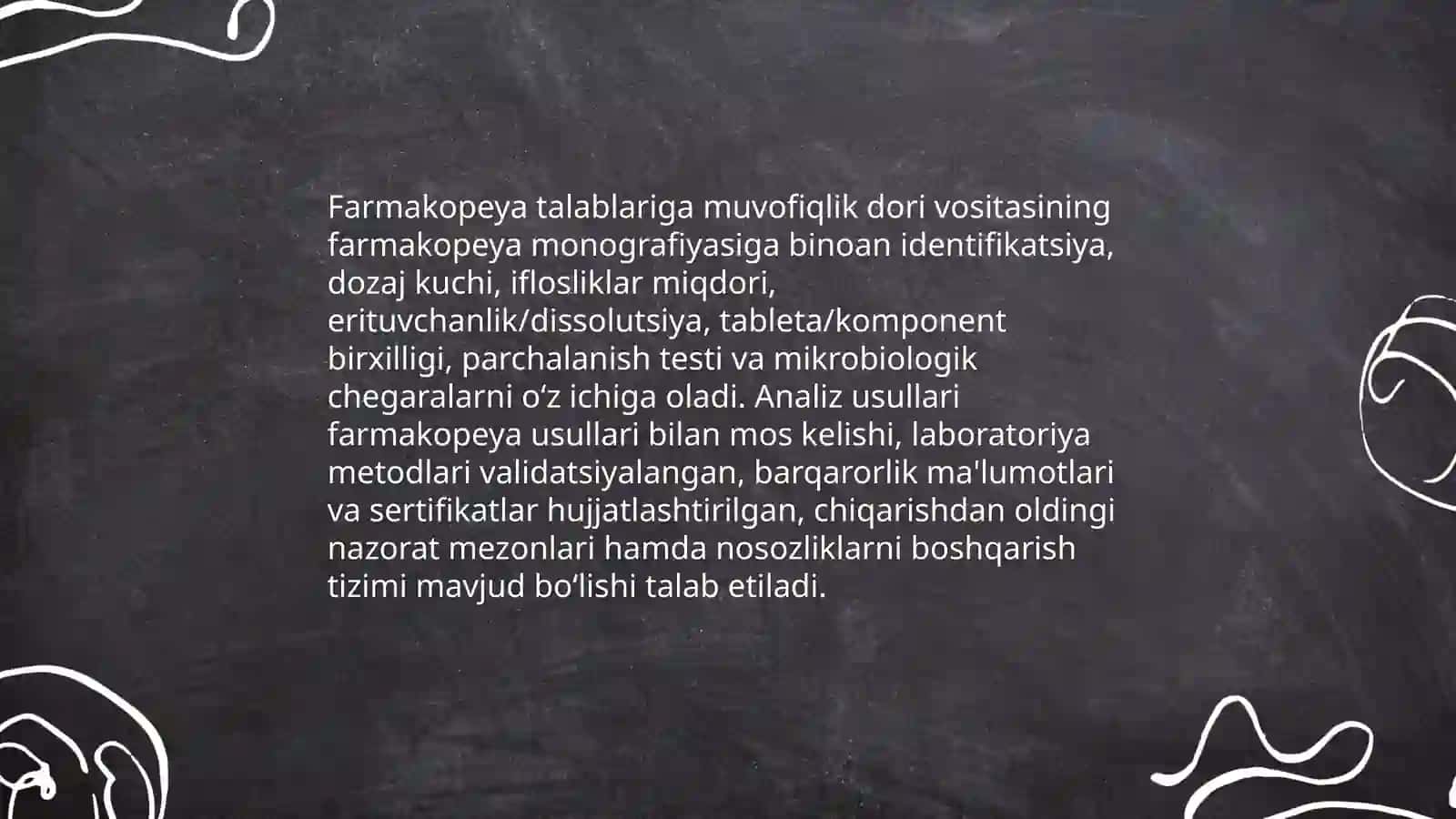 Dori vositalari sifat standartlari tuzish talablari 4