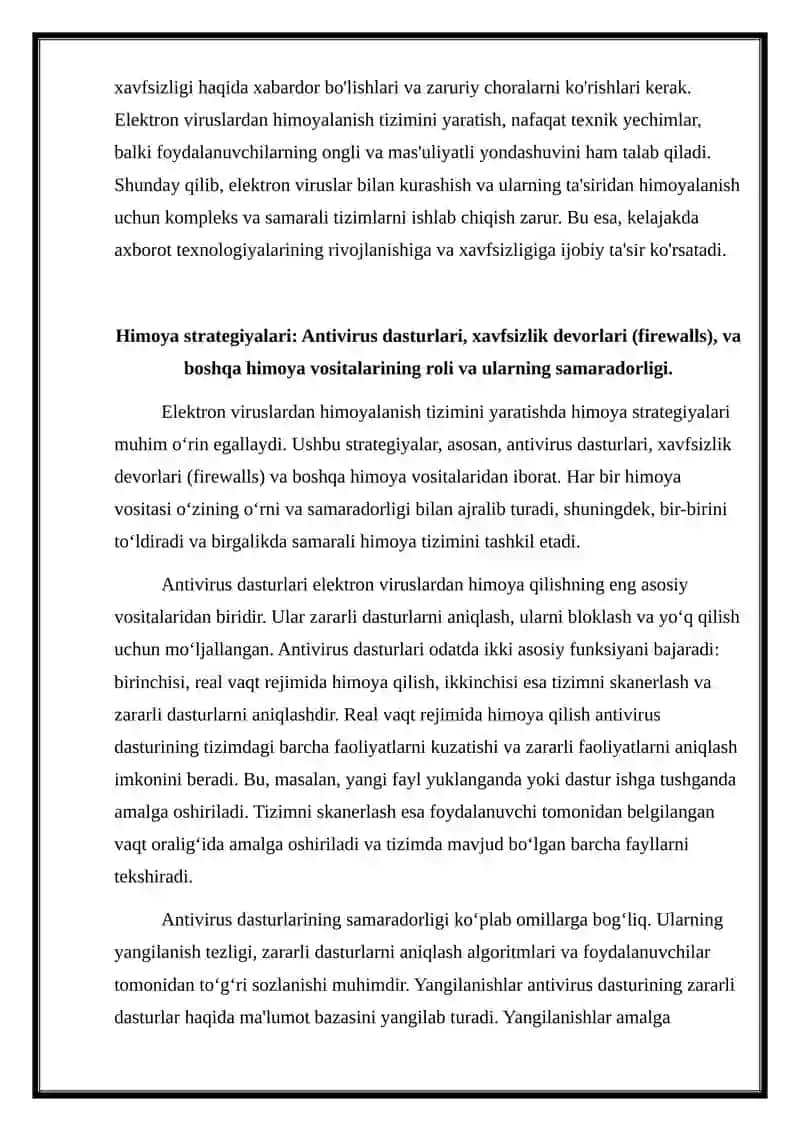 Elektron Virusdan himoyalanish tizimini yaratish. 4